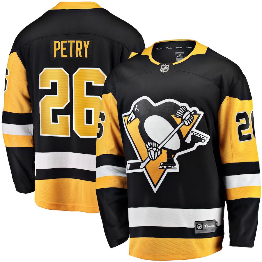 Men Pittsburgh Penguins 26 Jeff Petry Fanatics Branded Black Home Breakaway Player NHL Jersey
